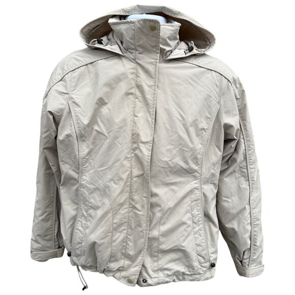 LL Bean Women XS 3-in-1 Hooded Parka With Removable Fleece Jacket in Beige - Picture 1 of 4